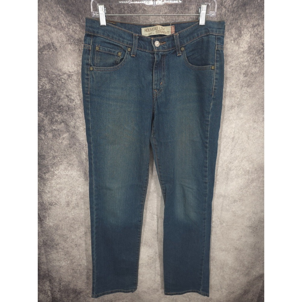 Levi's 505 Jeans Womens 6 M Blue Nouveau Low Straight Leg Medium Wash Stretch
